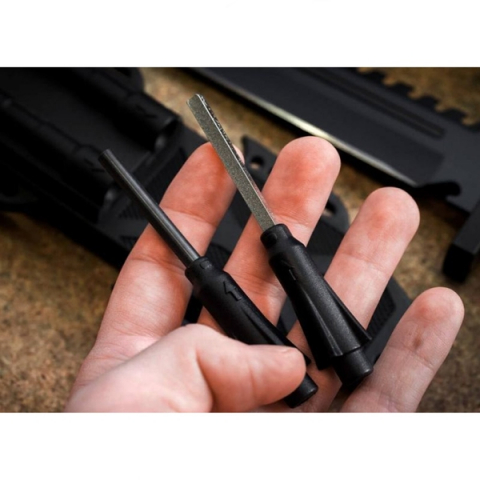 Cutit supravietuire cu ascutitor,busola,fluier si amnar, IdeallStore®, 31 cm, teaca inclusa [6]