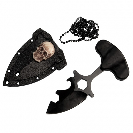 Cutite vanatoare - Cutit tactic de camping IdeallStore®, Broken Death, 8 cm, negru, teaca inclusa
