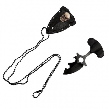 Cutit tactic de camping IdeallStore®, Broken Death, 8 cm, negru, teaca inclusa [4]