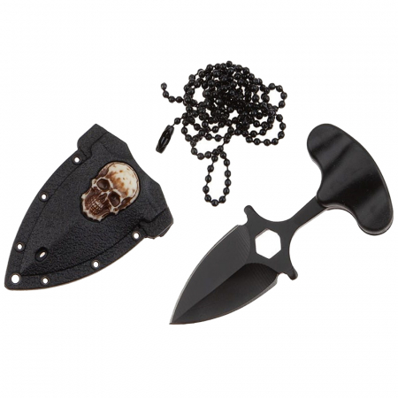 Cutit tactic de camping IdeallStore®, Death Valley, 8 cm, negru, teaca inclusa [9]