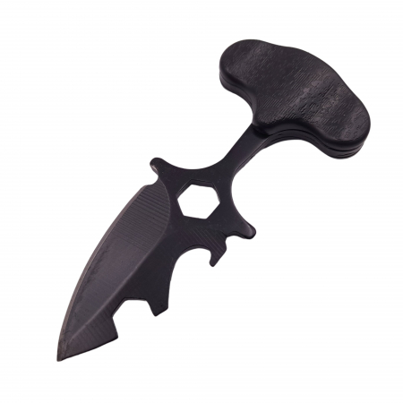 Cutit tactic de vanatoare IdeallStore®, Broken Spear, 8 cm, negru, teaca cu prindere curea [2]