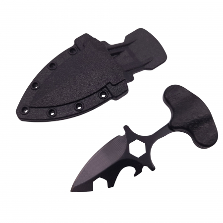 Cutite vanatoare - Cutit tactic de vanatoare IdeallStore®, Broken Spear, 8 cm, negru, teaca cu prindere curea