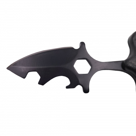 Cutit tactic de vanatoare IdeallStore®, Broken Spear, 8 cm, negru, teaca cu prindere curea [4]