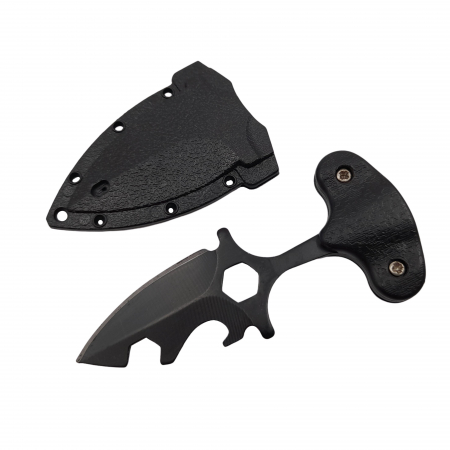 Cutit tactic de vanatoare IdeallStore®, Broken Trust, 8 cm, negru, teaca cu lant inclusa [1]