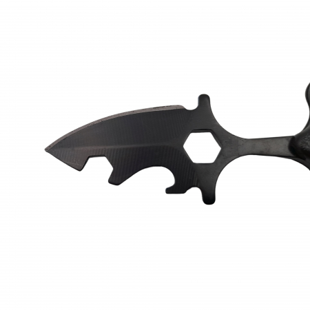 Cutit tactic de vanatoare IdeallStore®, Broken Trust, 8 cm, negru, teaca cu lant inclusa [4]