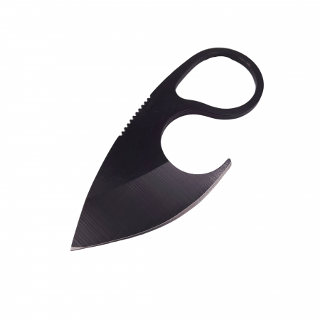 Cutit tactic de vanatoare IdeallStore®, Broken Trust, 8 cm, teaca cu lant inclusa, negru [3]