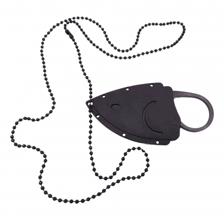 Cutit tactic de vanatoare IdeallStore®, Broken Trust, 8 cm, teaca cu lant inclusa, negru [6]