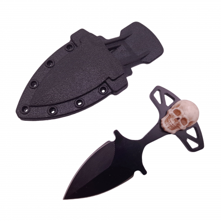 Cutite vanatoare - Cutit tactic de vanatoare IdeallStore®, Dead Silence, 8 cm, negru, teaca cu prindere curea