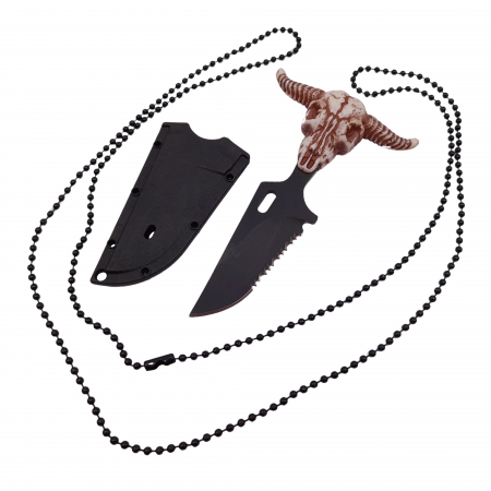 Cutite vanatoare - Cutit tactic de vanatoare IdeallStore®, Death Spike, 9.5 cm, negru, teaca cu lant inclusa