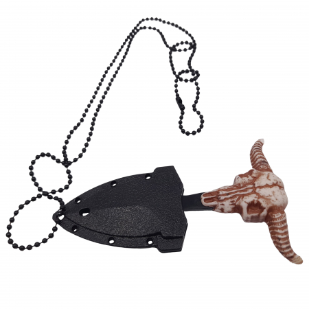 Cutit tactic de vanatoare IdeallStore®, Death Valley, 8.5 cm, negru, teaca cu lant inclusa [5]
