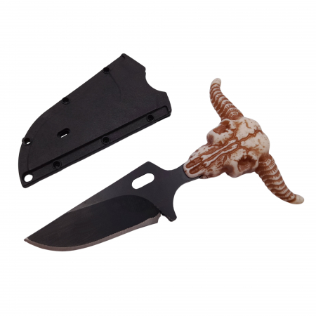 Cutit tactic de vanatoare IdeallStore®, Death Valley, 9.5 cm, negru, teaca cu lant inclusa [1]