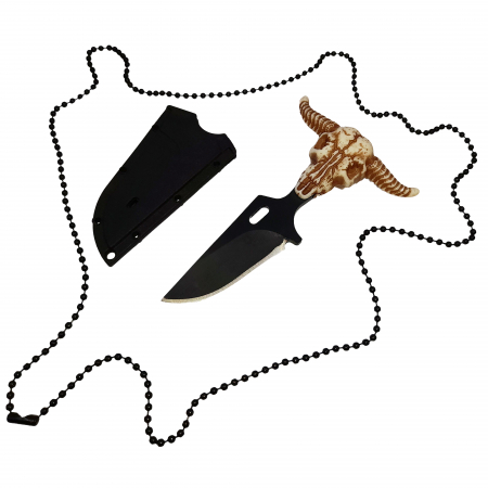 Cutite vanatoare - Cutit tactic de vanatoare IdeallStore®, Death Valley, 9.5 cm, negru, teaca cu lant inclusa
