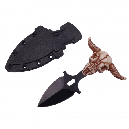 Cutite vanatoare - Cutit tactic de vanatoare IdeallStore®, Death Valley, 9 cm, negru, teaca cu prindere curea