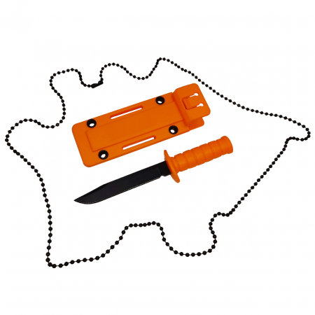 Cutite vanatoare - Cutit tactic de vanatoare IdeallStore®, Military Convoy, 10 cm, teaca cu lant inclusa, portocaliu