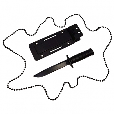 Cutit tactic de vanatoare IdeallStore®, Military Convoy, 10 cm, teaca cu lant inclusa, negru [6]