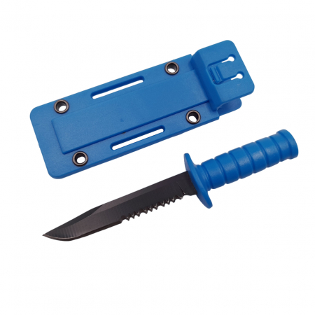 Cutit tactic de vanatoare IdeallStore®, Military Specialist, 10 cm, teaca cu lant inclusa, albastru [1]