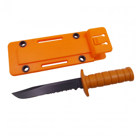 Cutit tactic de vanatoare IdeallStore®, Military Specialist, 10 cm, teaca cu lant inclusa, portocaliu [1]
