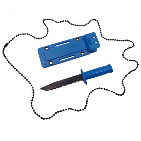 Cutite vanatoare - Cutit tactic de vanatoare IdeallStore®, Military Specialist, 10 cm, teaca cu lant inclusa, albastru