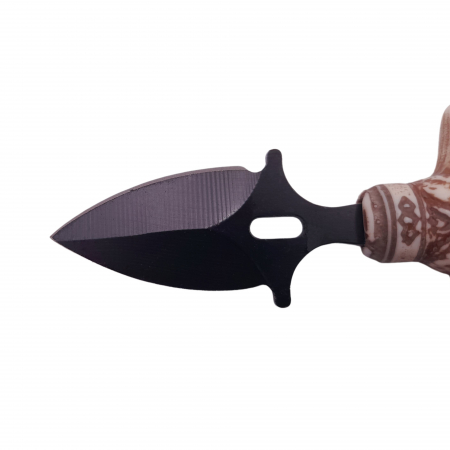 Cutit tactic de vanatoare IdeallStore®, Shaman Goddess, 8.5 cm, negru, teaca cu prindere curea [4]