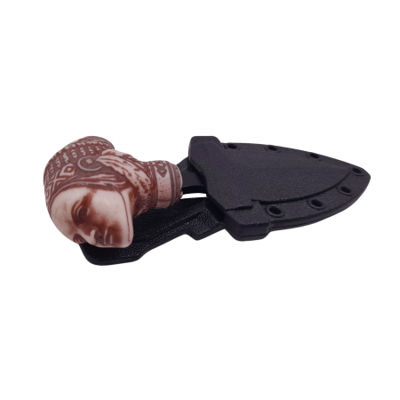 Cutit tactic de vanatoare IdeallStore®, Shaman Goddess, 8.5 cm, negru, teaca cu prindere curea [5]