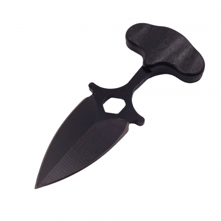 Cutit tactic de vanatoare IdeallStore®, Spear Trap, 8 cm, negru, teaca cu prindere curea [2]