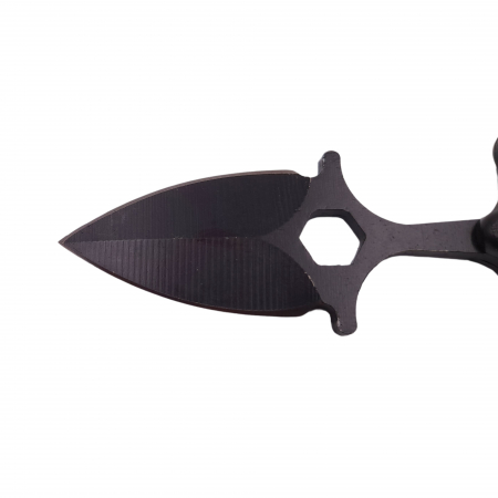 Cutit tactic de vanatoare IdeallStore®, Spear Trap, 8 cm, negru, teaca cu prindere curea [4]