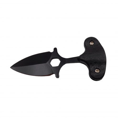 Cutit tactic de vanatoare IdeallStore®, Special Force, 8 cm, negru, teaca cu lant inclusa [2]