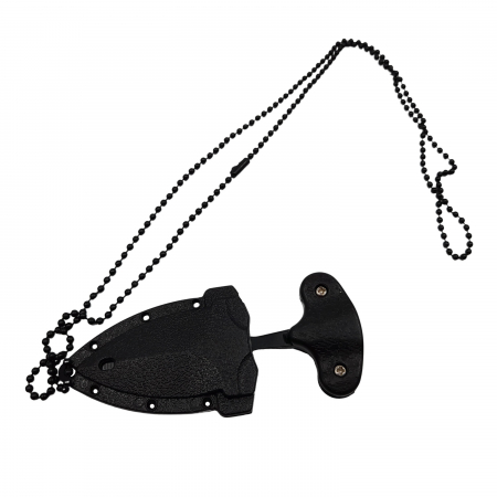 Cutit tactic de vanatoare IdeallStore®, Special Force, 8 cm, negru, teaca cu lant inclusa [6]