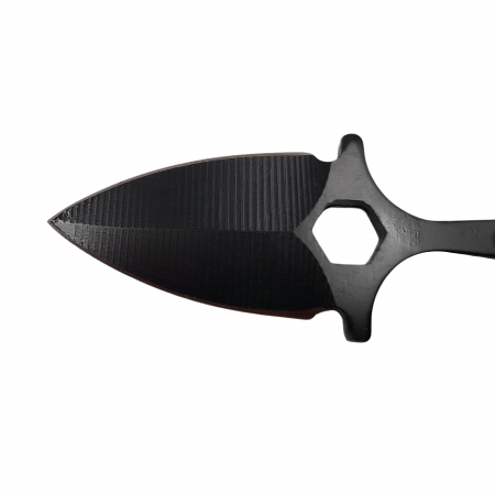 Cutit tactic de vanatoare IdeallStore®, Special Force, 8 cm, negru, teaca cu lant inclusa [4]
