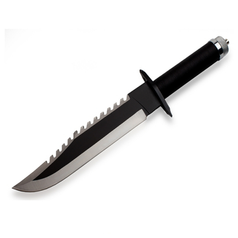 Cutit tactic multifunctional Rambo, otel inoxidabil, spargator sticla, surubelnita, maner compartiment depozitare, 39.5 cm [1]