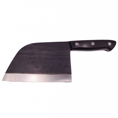 Cutite macelarie - Cutit tip satar IdeallStore®, lucrat manual, Chef Choice, 29.5 cm, otel inoxidabil, 480 g, negru