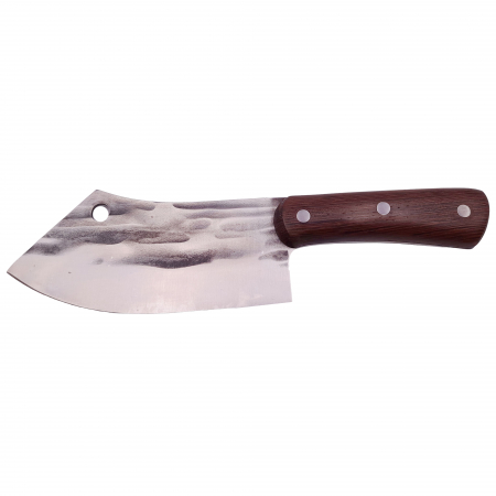 Cutit tip satar IdeallStore®, lucrat manual, Japan Buredo, 25.5 cm, otel inoxidabil, 220 g, maro, teaca piele inclusa [1]