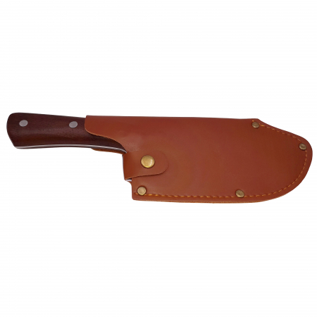 Cutitul bucatarului IdeallStore®, lucrat manual, Japan Tamashi, 25 cm, otel inoxidabil, 220 g, maro, teaca piele inclusa [4]
