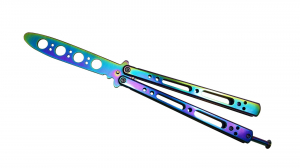 Briceaguri fluture & antrenament - Briceag fluture de antrenament IdeallStore®, otel inoxidabil, Rainbow Dash, multicolor, 21.5 cm