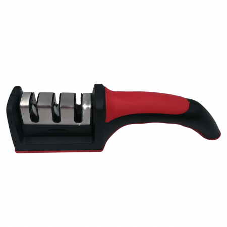 Cutite macelarie - Dispozitiv de ascutit cutite si satare, 3 moduri, cauciuc, negru