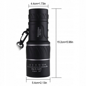 Luneta de camping si vanatoare, Monocular, 16x52, negru, husa inclusa [2]