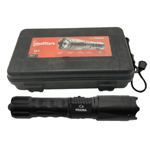 Electrosoc - Electrosoc autoaparare IdeallStore®, Piranha Attack, lanterna, full metal, 3800 kw, negru