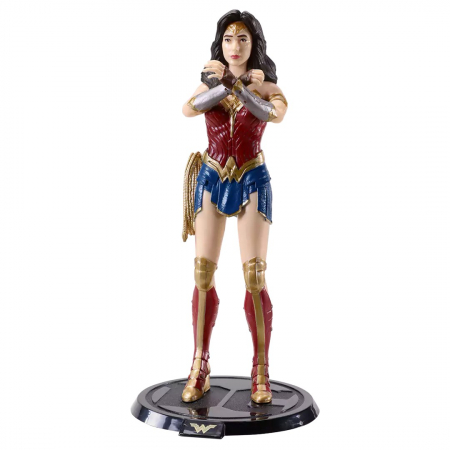 Figurine si masinute duble - Figurina articulata de colectie Wonder Woman, Amazonian Princess, 18 cm, rosu, stativ inclus