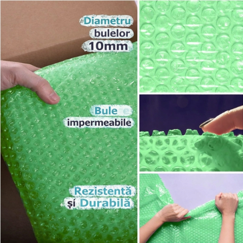 Folie cu bule de aer mici 10 mp, verde [1]