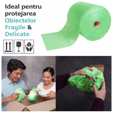 Folie cu bule de aer mici 10 mp, verde [3]