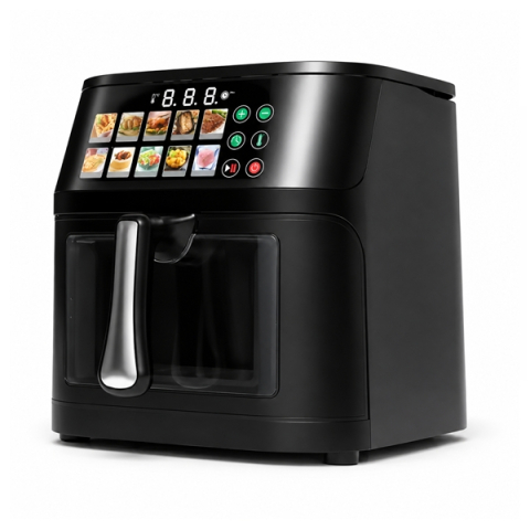Friteuză cu aer cald 10L DEPOX®, 2800W, Panou digital, Negru, 100 buc hârtie de copt pentru air fryer [2]