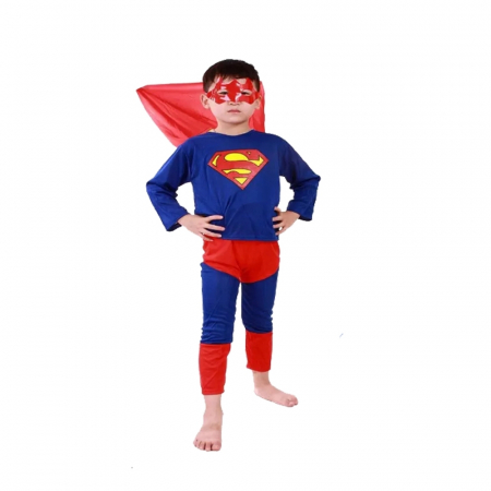 Costum Superman pentru copii, albastru, 100-110 cm, 3-5 ani [1]