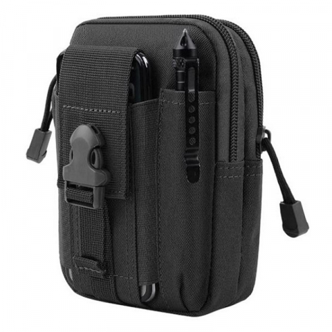 Geanta tactica militara, poliester, capacitate 1 l, 18 cm, negru [1]