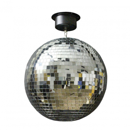 Echipamente petrecere - Glob disco motorizat, Party Maniac, model oglinzi, 4W, 29 cm, argintiu