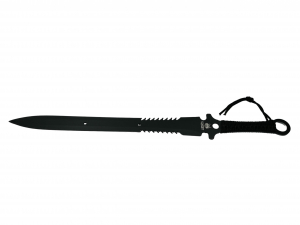 Sabie de vanatoare IdeallStore®, Black Ronin, maner textil, 68.5 cm, cutit de aruncat inclus [1]