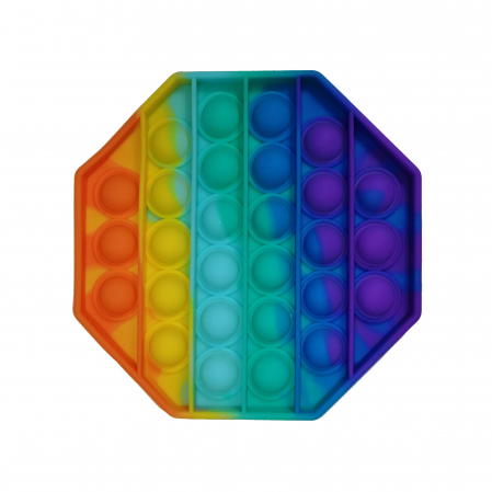 Jucarie antistres, Pop it, silicon, hexagon, 12.5 cm, multicolor [0]