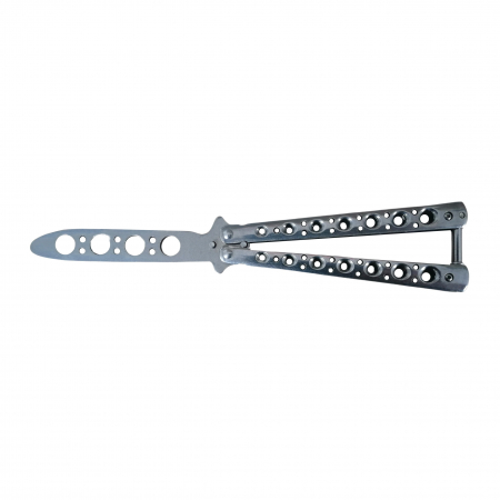 Briceaguri fluture & antrenament - Briceag fluture, otel inoxidabil, Bullet Spots, 22 cm, argintiu
