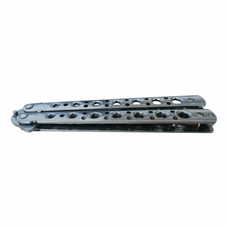 Briceag fluture, otel inoxidabil, Bullet Spots, 22 cm, argintiu [4]