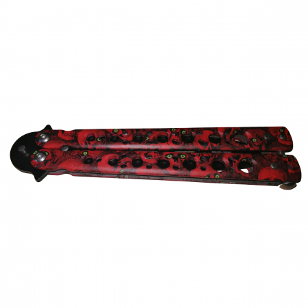 Briceag fluture, Scared Skulls, pentru antrenament, 22 cm, rosu [4]