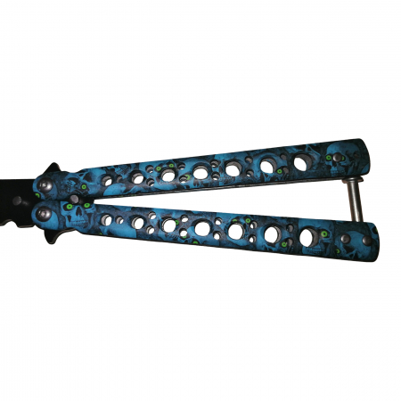 Briceag fluture, Scared Skulls, pentru antrenament, 22 cm, albastru [2]